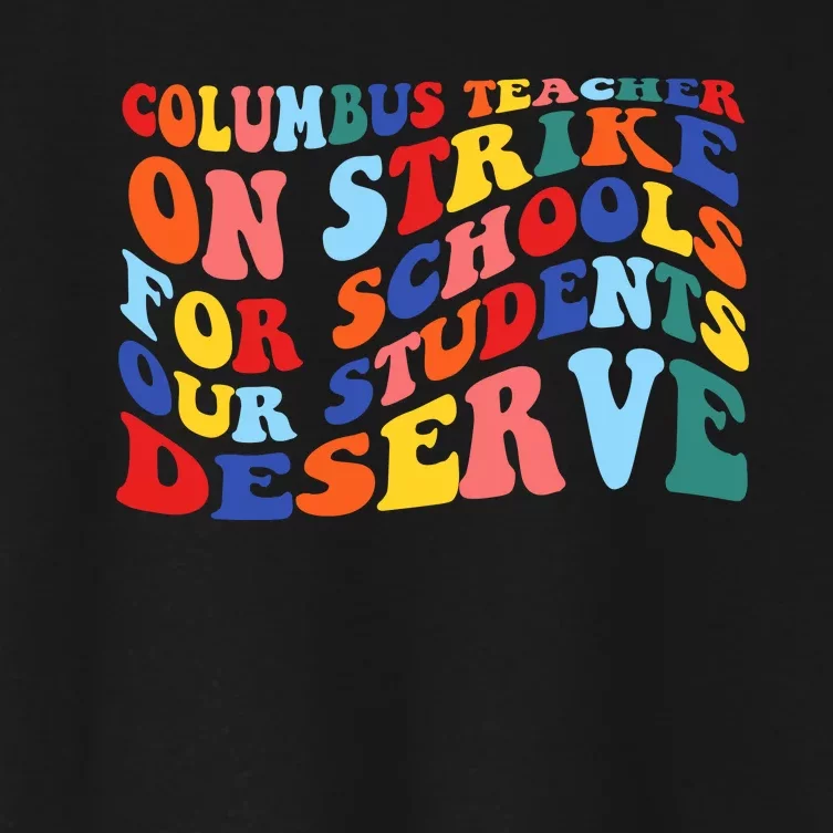 Columbus Ohio School Teachers Strike Retro Style Women's Crop Top Tee