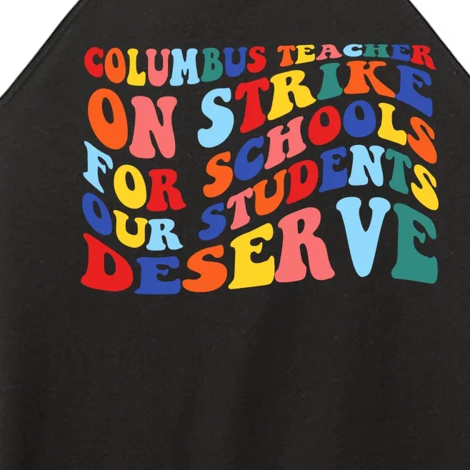 Columbus Ohio School Teachers Strike Retro Style Women’s Perfect Tri Rocker Tank