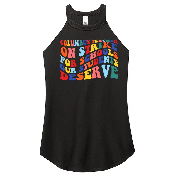 Columbus Ohio School Teachers Strike Retro Style Women’s Perfect Tri Rocker Tank