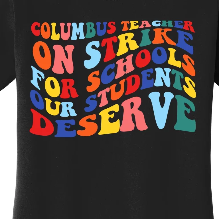 Columbus Ohio School Teachers Strike Retro Style Women's T-Shirt