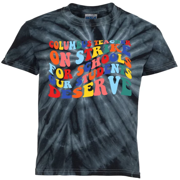 Columbus Ohio School Teachers Strike Retro Style Kids Tie-Dye T-Shirt