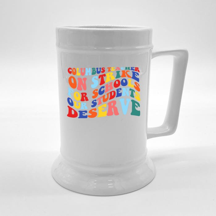 Columbus Ohio School Teachers Strike Retro Style Front & Back Beer Stein