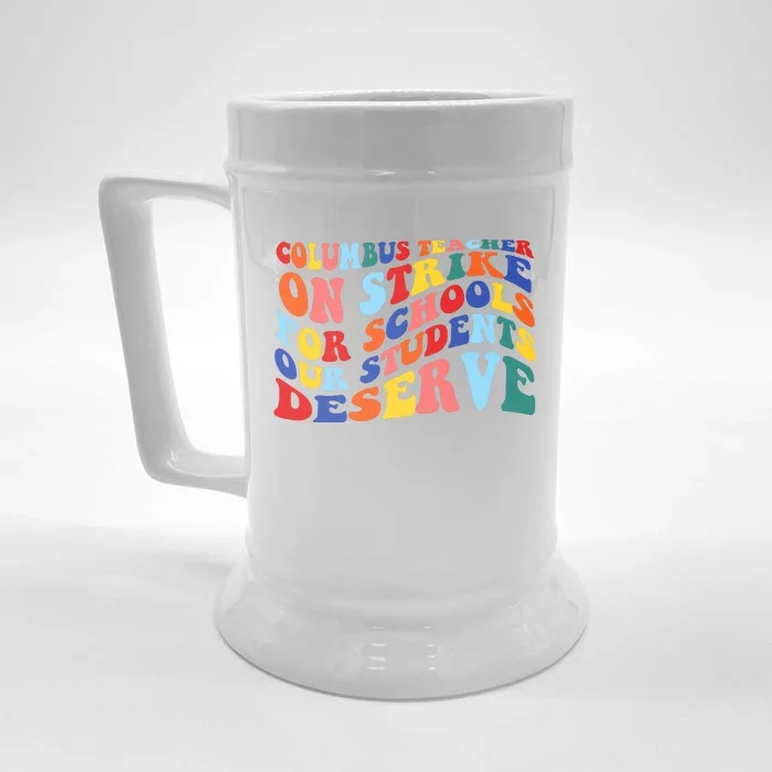 Columbus Ohio School Teachers Strike Retro Style Front & Back Beer Stein