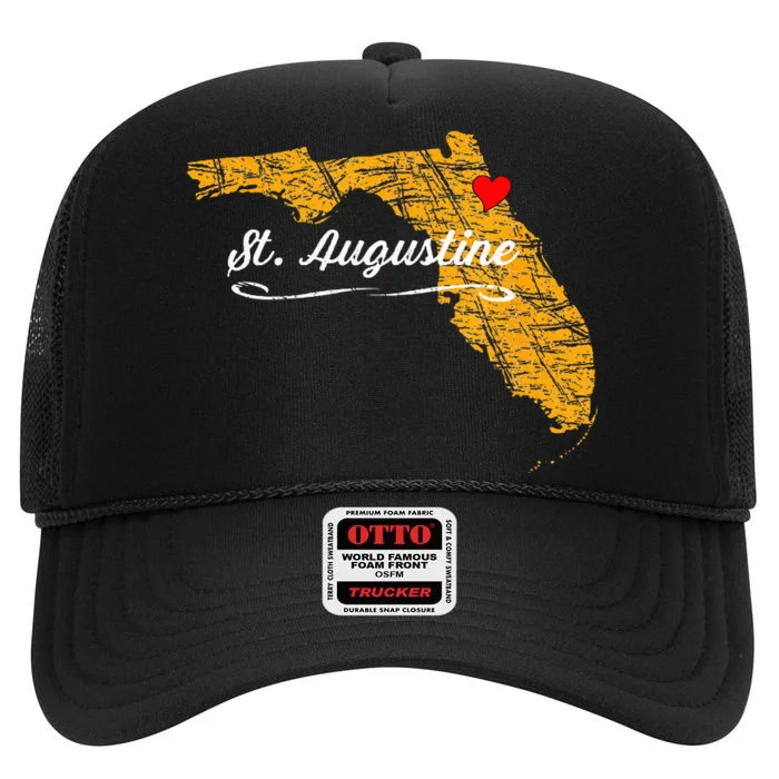 City Of St. Augustine FLORIDA Vacation Souvenir High Crown Mesh Trucker Hat