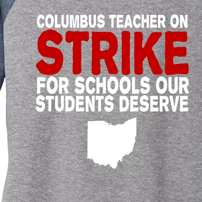 Columbus Ohio School Teachers On Strike Women's Tri-Blend 3/4-Sleeve Raglan Shirt