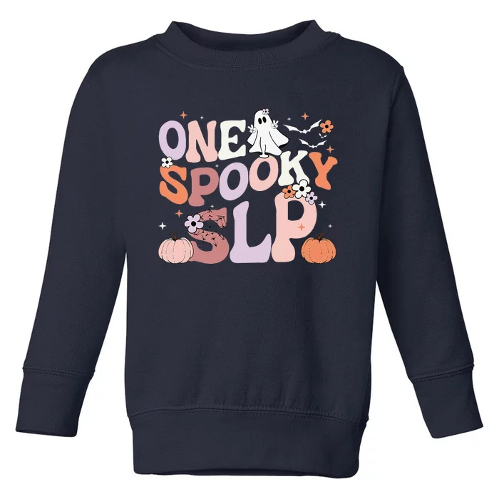 Cute One Spooky SLP Speech Language Pathologist Halloween Toddler Sweatshirt