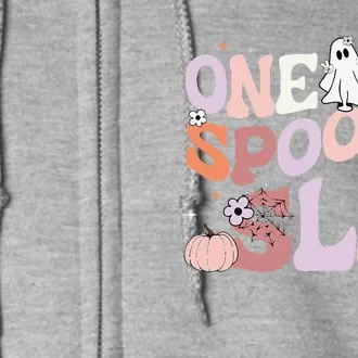 Cute One Spooky SLP Speech Language Pathologist Halloween Full Zip Hoodie