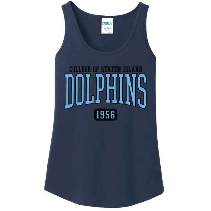 College Of Staten Island Dolphins Est. Date Ladies Essential Tank