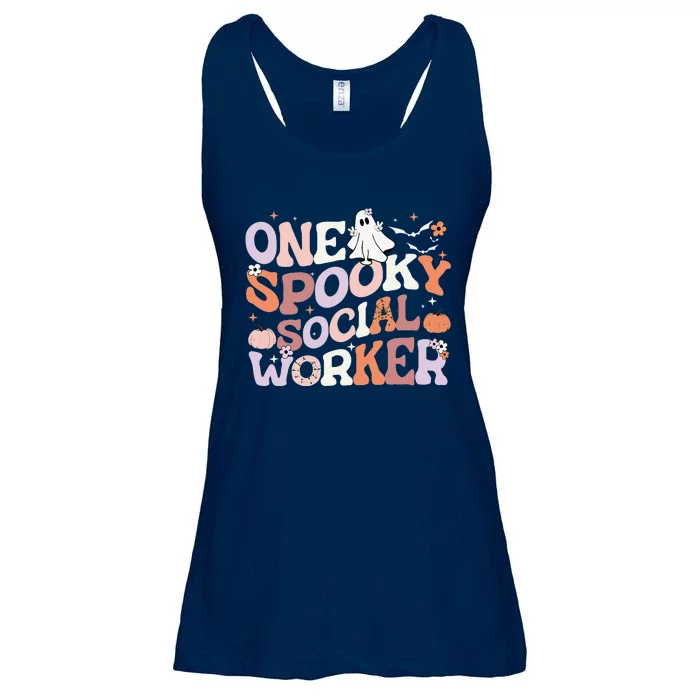 Cute One Spooky Social Worker Ghost Halloween Ladies Essential Flowy Tank