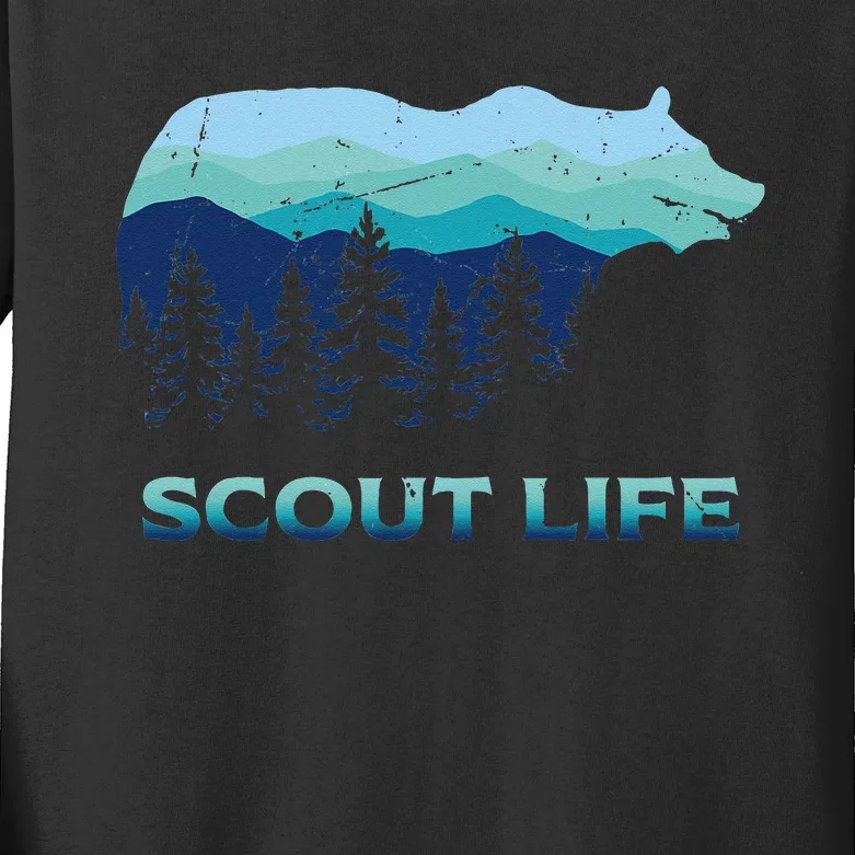 Camping Outdoor Scouting Hiking Scout Life Kids Long Sleeve Shirt