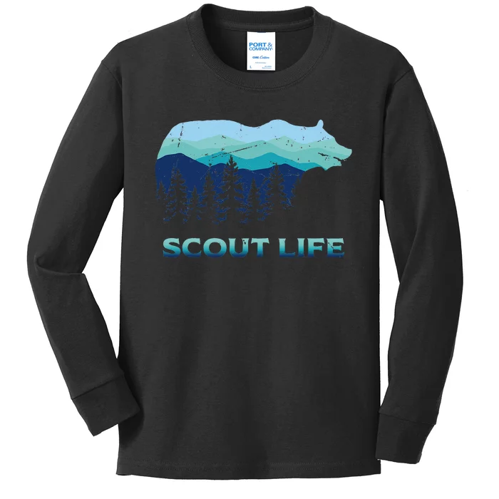 Camping Outdoor Scouting Hiking Scout Life Kids Long Sleeve Shirt