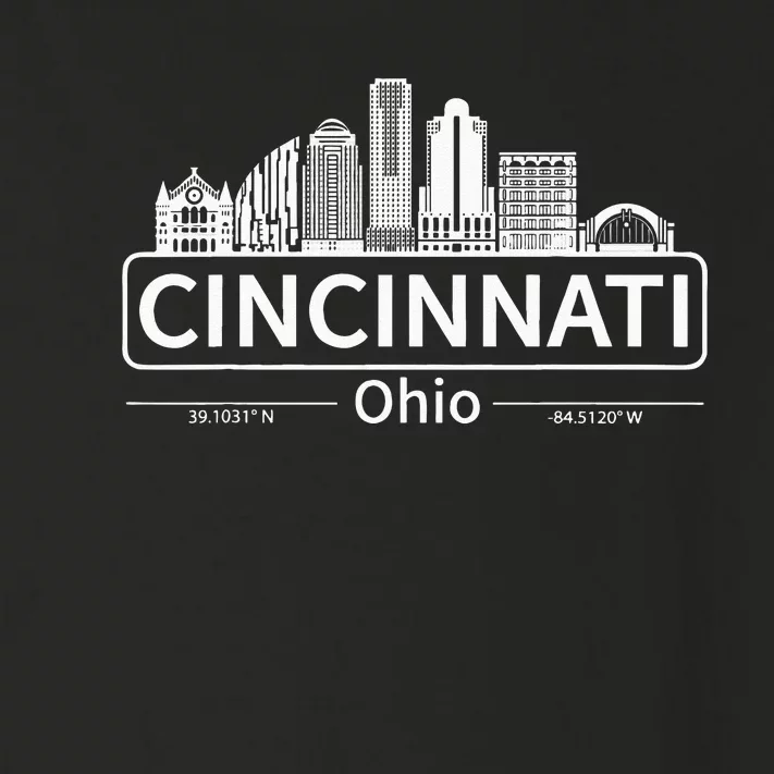 Cincinnati Ohio Skyline Travel To Cincinnati Toddler Long Sleeve Shirt