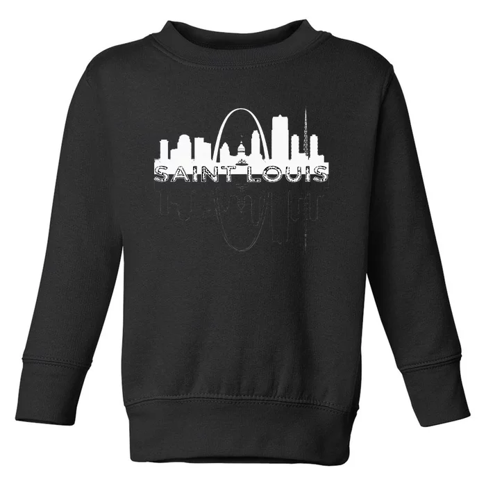 City Of St Louis Missouri Skyline Art Gateway Arch Toddler Sweatshirt