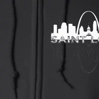 City Of St Louis Missouri Skyline Art Gateway Arch Full Zip Hoodie