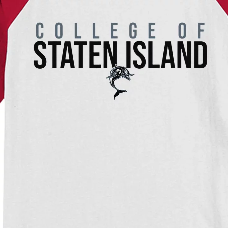 College of Staten Island Dolphins Stacked Kids Colorblock Raglan Jersey