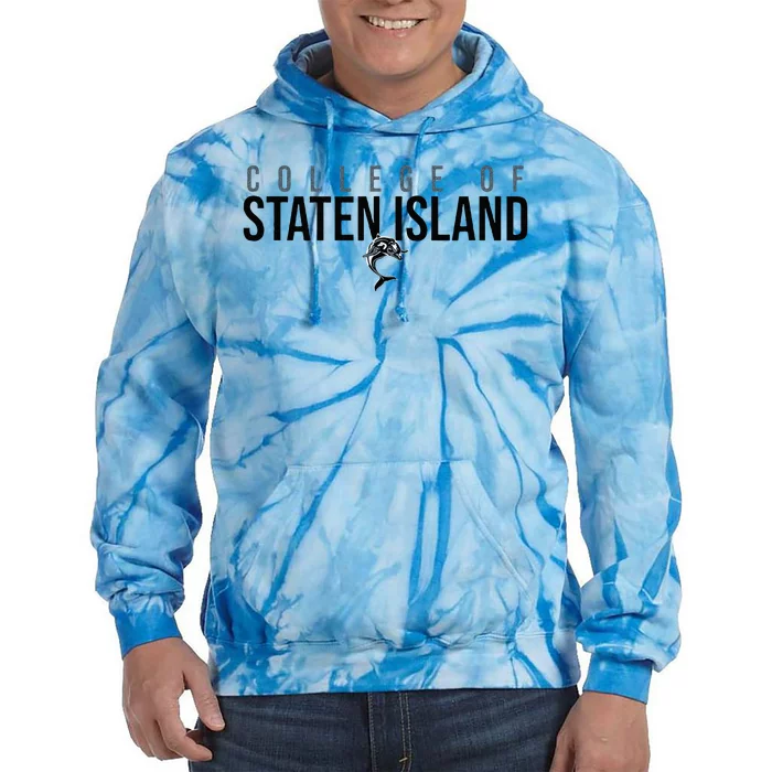 College Of Staten Island Dolphins Stacked Tie Dye Hoodie