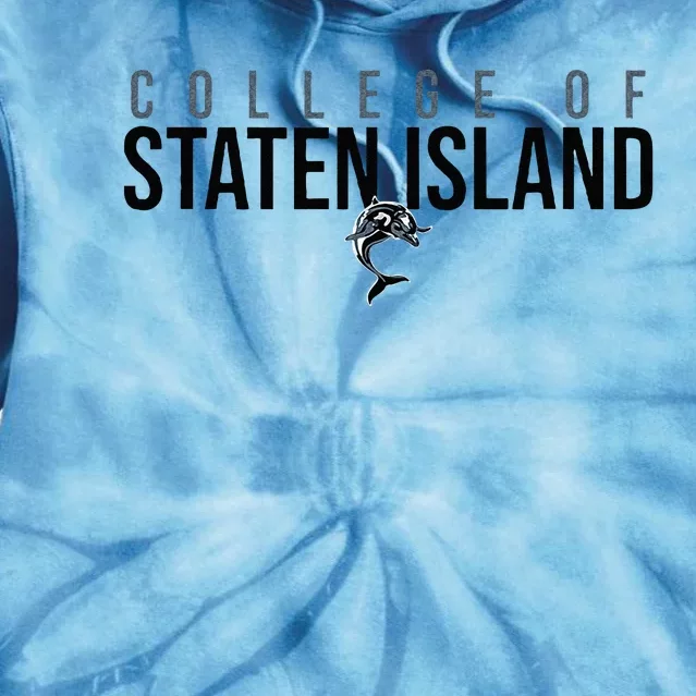 College Of Staten Island Dolphins Stacked Tie Dye Hoodie