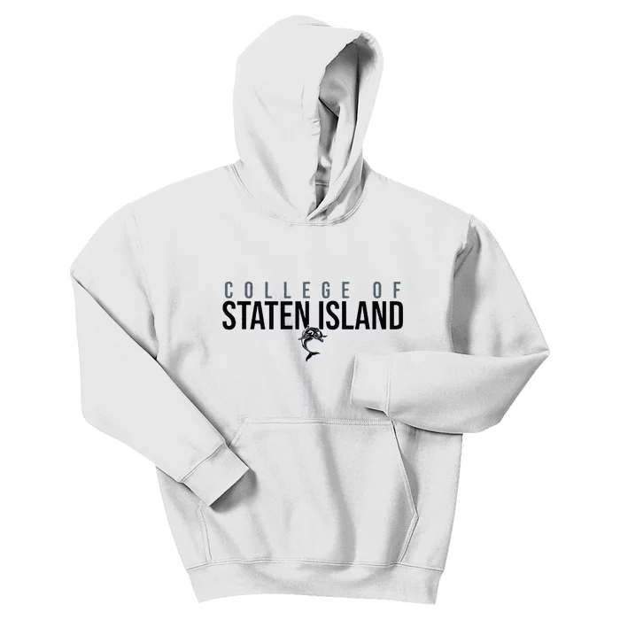 College Of Staten Island Dolphins Stacked Kids Hoodie