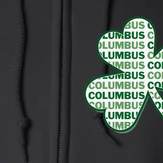 Columbus Ohio St Patrick's Day Shamrock Clover Full Zip Hoodie