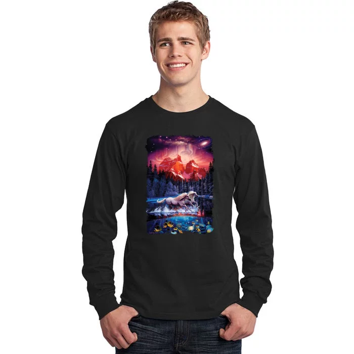 Cosmic Fantasy Unicorns In Another World Tall Long Sleeve T-Shirt