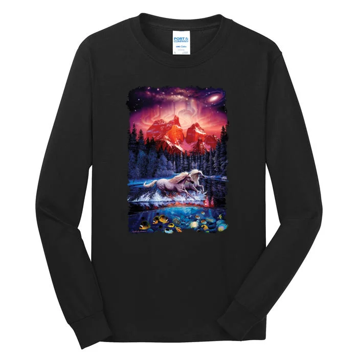 Cosmic Fantasy Unicorns In Another World Tall Long Sleeve T-Shirt