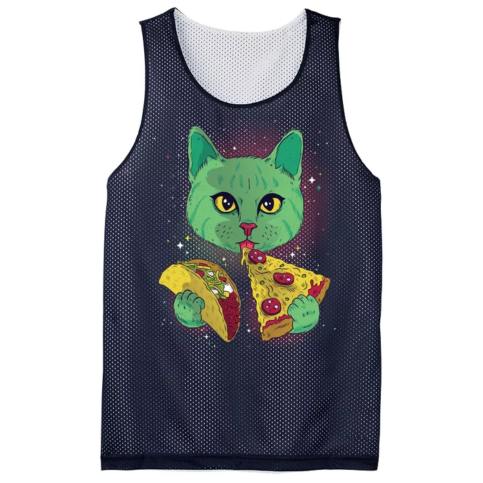 Cosmic Pizza Taco Space Cat Mesh Reversible Basketball Jersey Tank