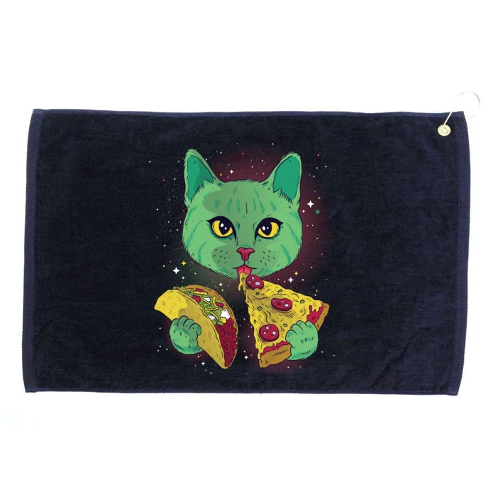 Cosmic Pizza Taco Space Cat Grommeted Golf Towel