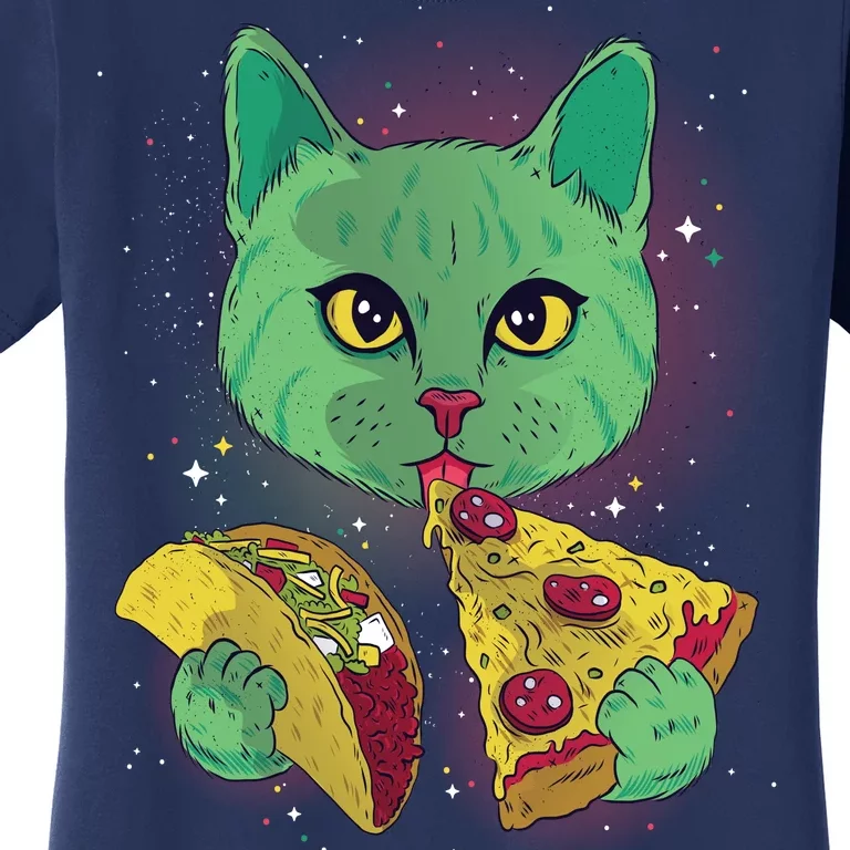 Cosmic Pizza Taco Space Cat Women's T-Shirt