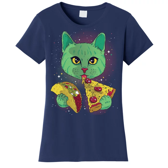 Cosmic Pizza Taco Space Cat Women's T-Shirt