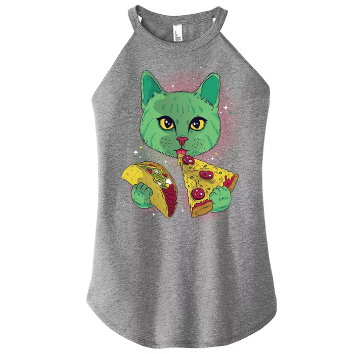 Cosmic Pizza Taco Space Cat Women’s Perfect Tri Rocker Tank