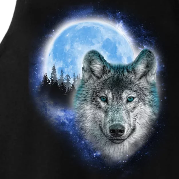 Cosmic Wolf Ladies Tri-Blend Wicking Tank