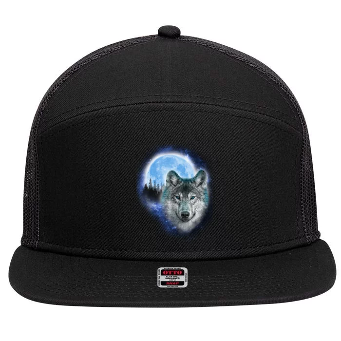 Cosmic Wolf 7 Panel Mesh Trucker Snapback Hat