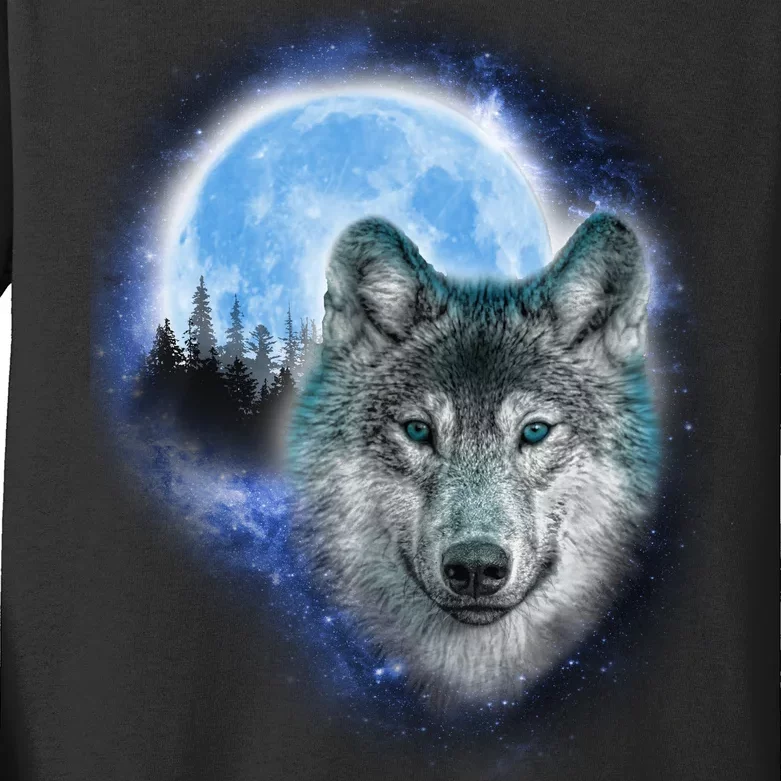 Cosmic Wolf Kids Long Sleeve Shirt