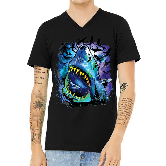 Cosmo Shark V-Neck T-Shirt