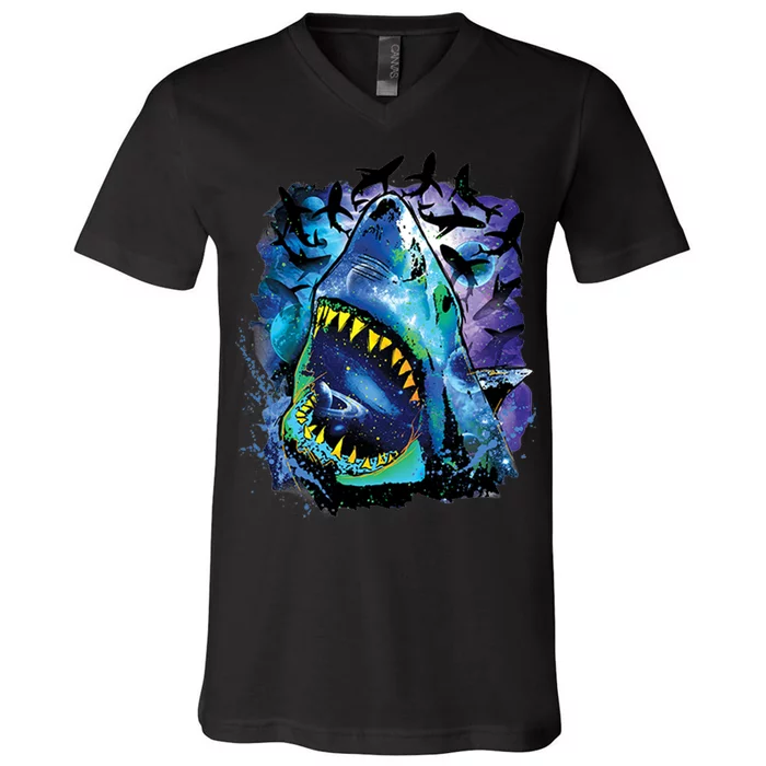 Cosmo Shark V-Neck T-Shirt