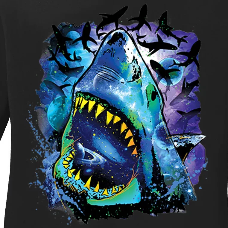 Cosmo Shark Ladies Long Sleeve Shirt