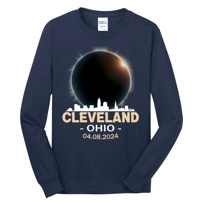 Cleveland Ohio Total Solar Eclipse 04.08.2024 Tall Long Sleeve T-Shirt