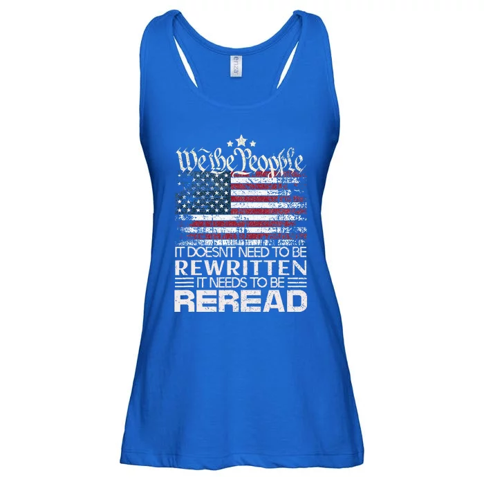 Constitution Of The Usa Needs To Be Reread Ladies Essential Flowy Tank