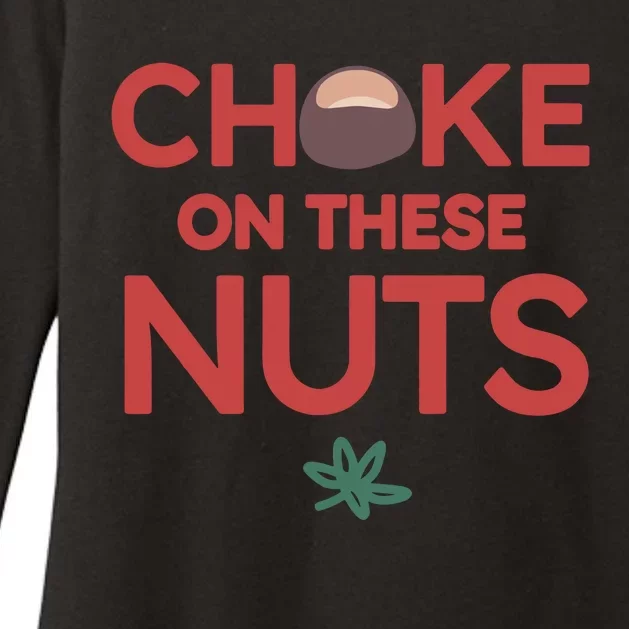 Choke On These Nuts Buckeye Christmas Football Womens CVC Long Sleeve Shirt