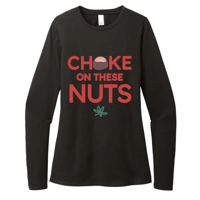 Choke On These Nuts Buckeye Christmas Football Womens CVC Long Sleeve Shirt