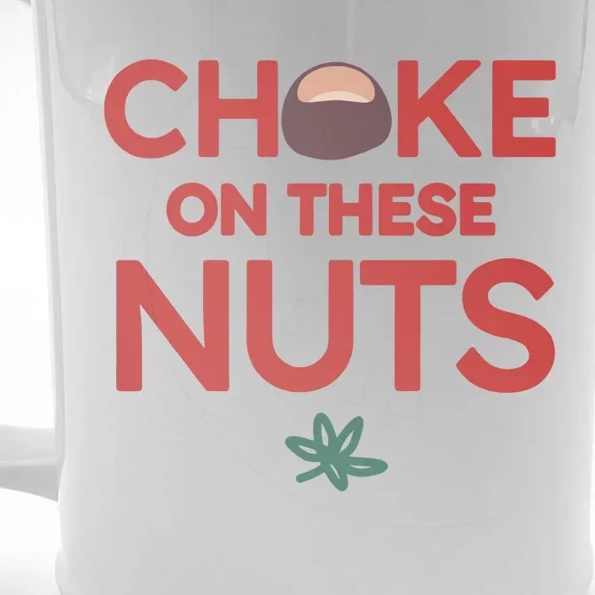 Choke On These Nuts Buckeye Christmas Football Front & Back Beer Stein