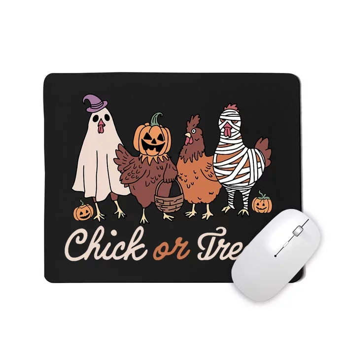 Chick Or Treat Halloween Witch Spooky Chicken Mousepad