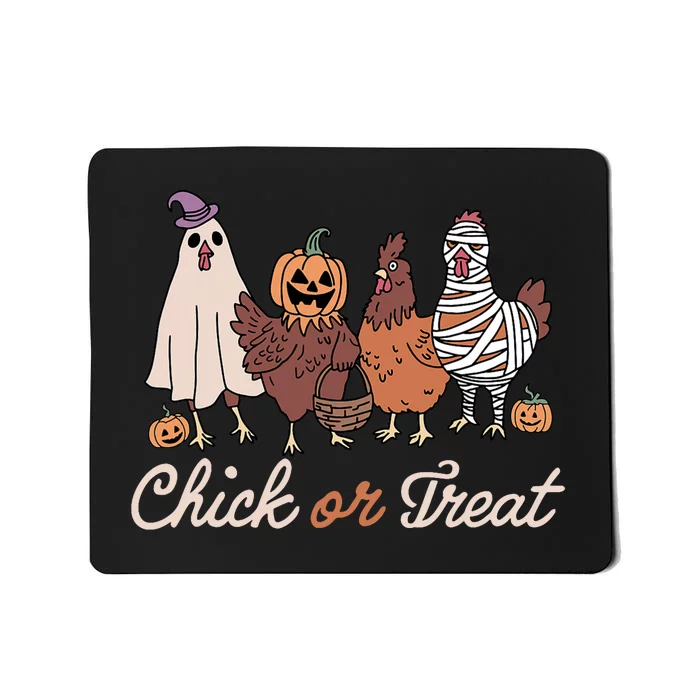 Chick Or Treat Halloween Witch Spooky Chicken Mousepad