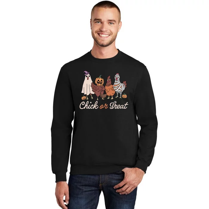 Chick Or Treat Halloween Witch Spooky Chicken Tall Sweatshirt