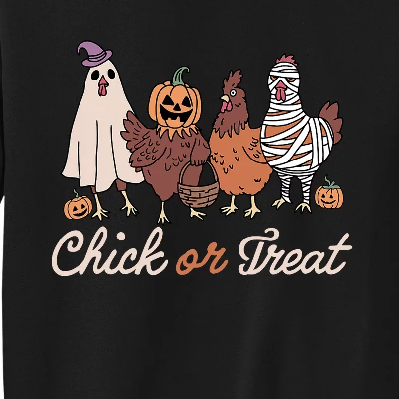 Chick Or Treat Halloween Witch Spooky Chicken Tall Sweatshirt