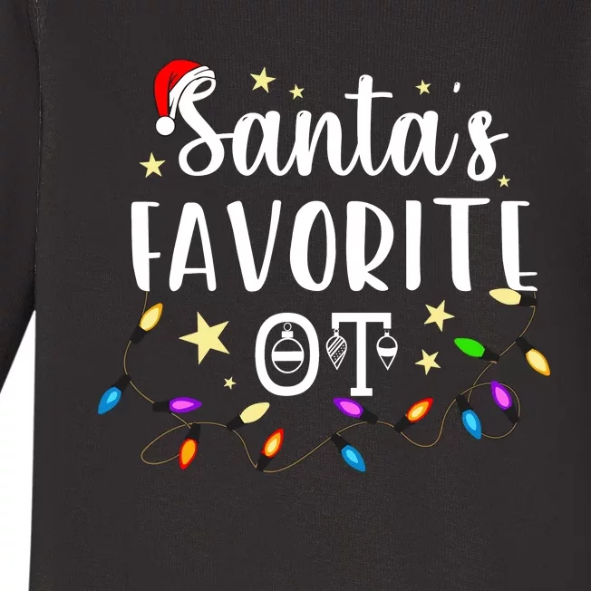 Christmas Occupational Therapist Therapy SantaS Favorite Ot Baby Long Sleeve Bodysuit