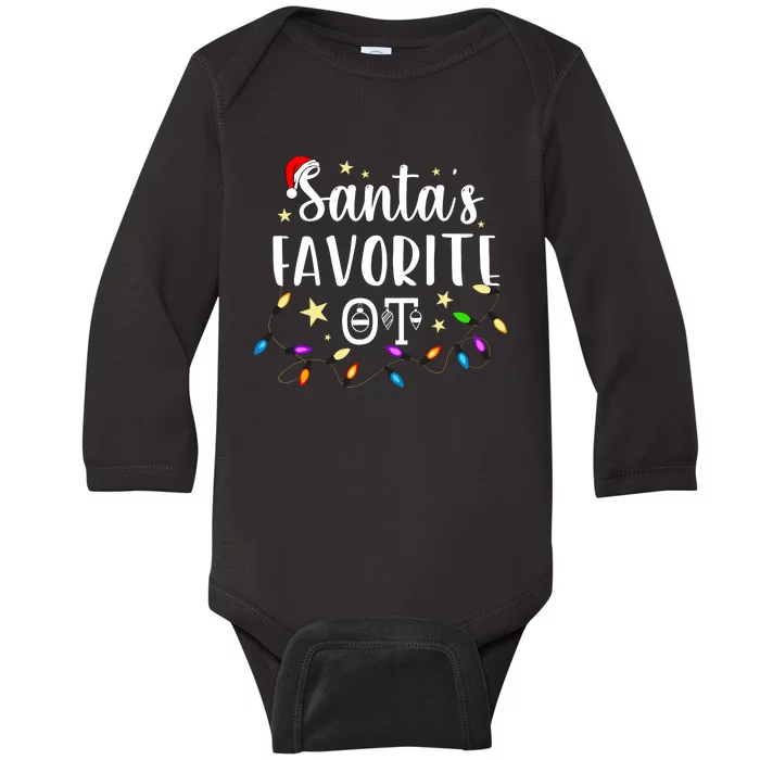 Christmas Occupational Therapist Therapy SantaS Favorite Ot Baby Long Sleeve Bodysuit