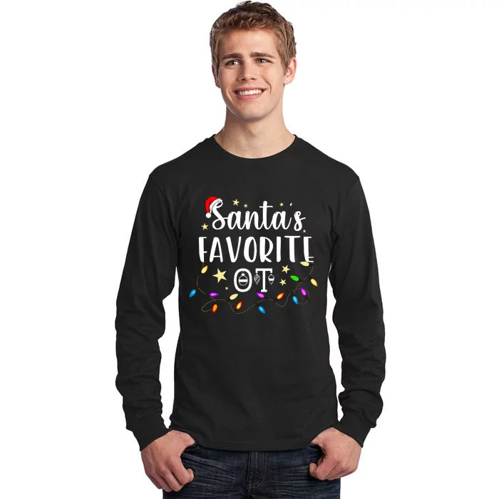 Christmas Occupational Therapist Therapy SantaS Favorite Ot Tall Long Sleeve T-Shirt