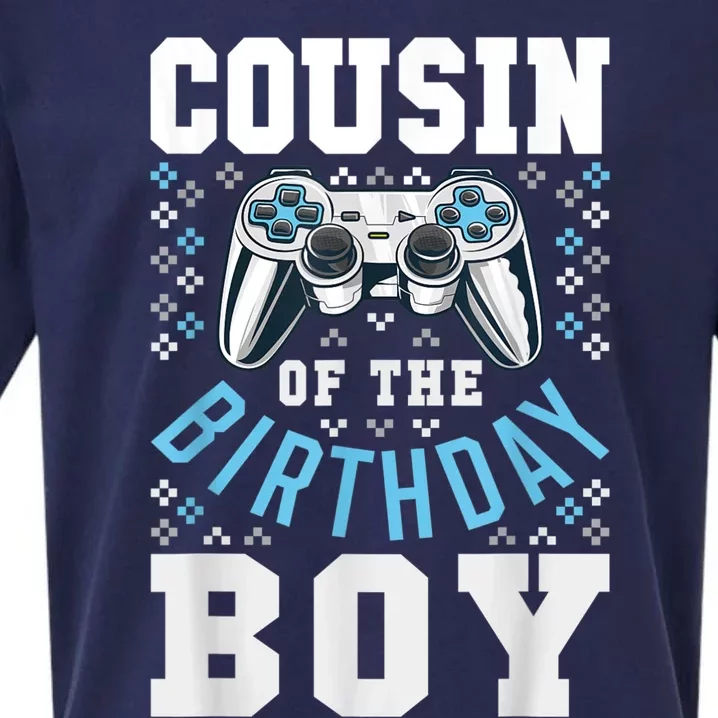 Cousin Of The Birthday Boy Matching Video Gamer Birthday Sueded Cloud Jersey T-Shirt