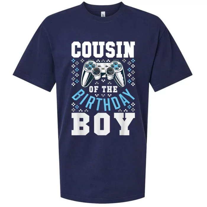 Cousin Of The Birthday Boy Matching Video Gamer Birthday Sueded Cloud Jersey T-Shirt